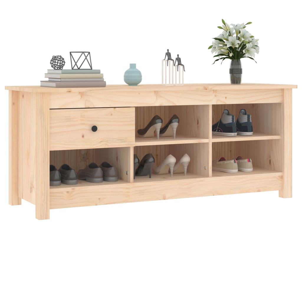 vidaXL Szafka na buty, 110x38x45,5 cm, lite drewno sosnowe