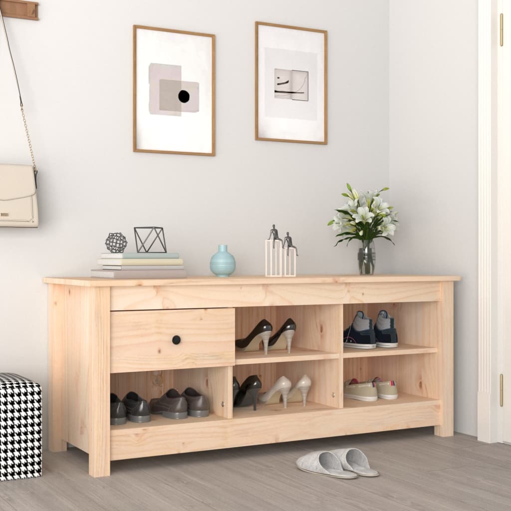 vidaXL Szafka na buty, 110x38x45,5 cm, lite drewno sosnowe