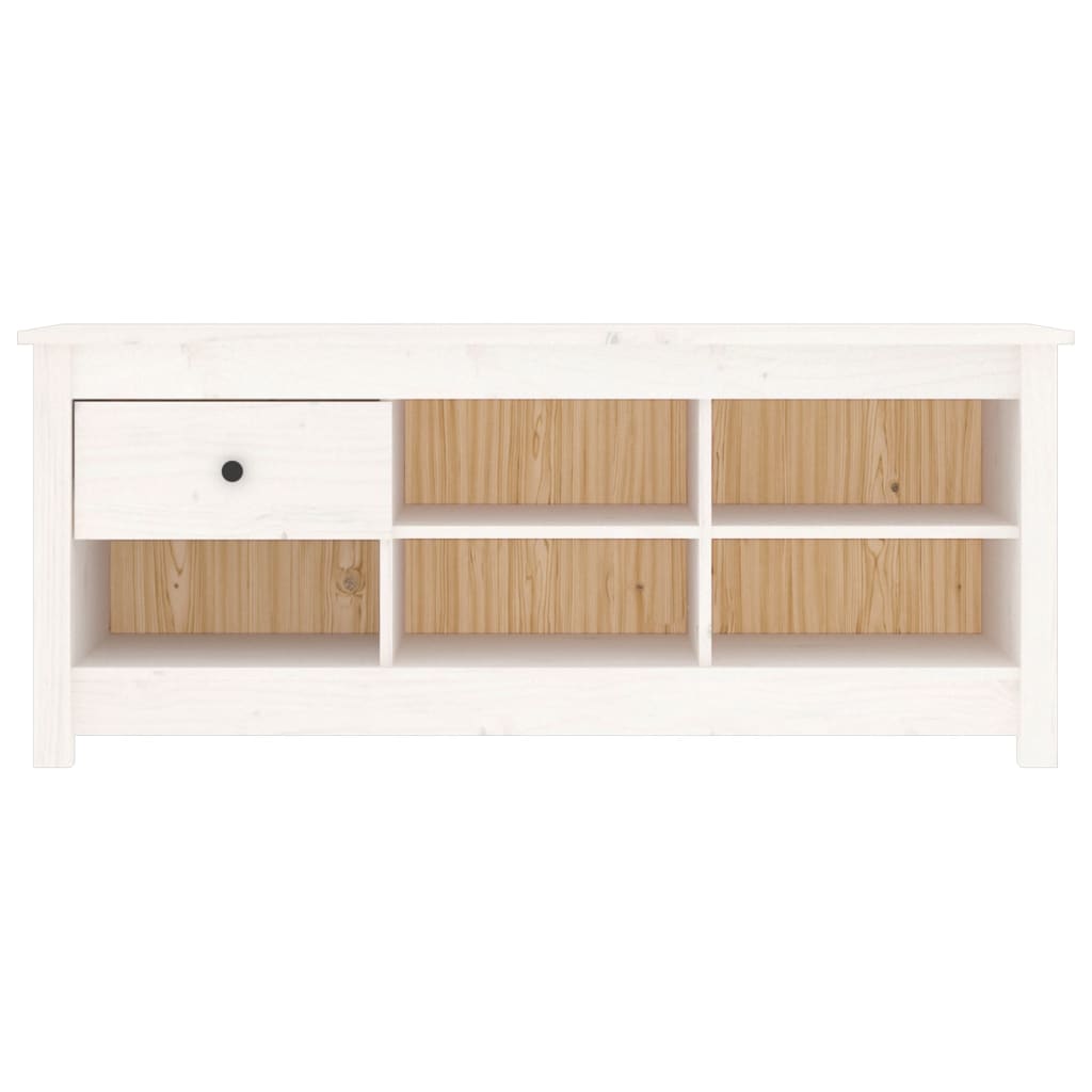 vidaXL Szafka na buty, biała, 110x38x45,5 cm, lite drewno sosnowe