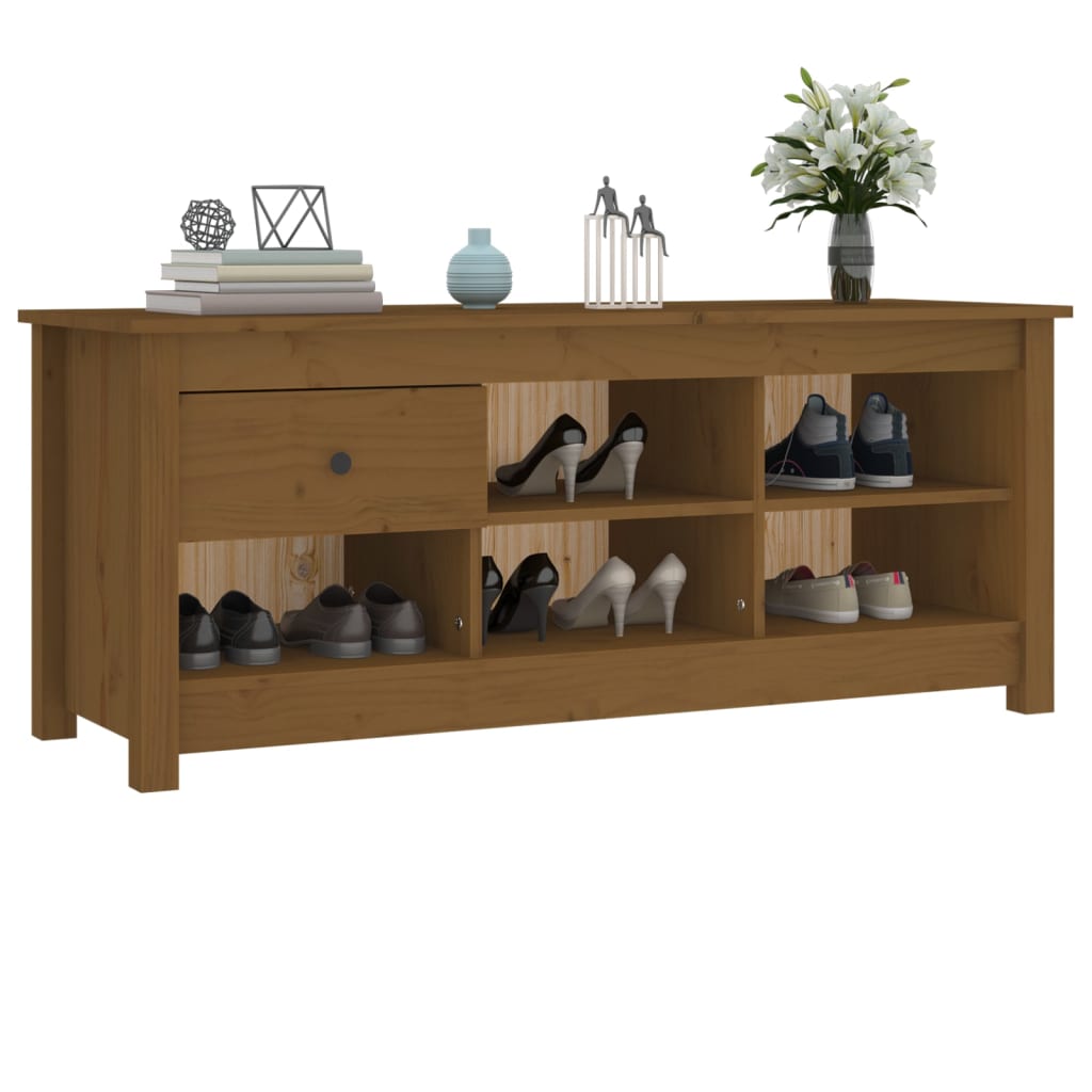 vidaXL Szafka na buty, miodowy brąz, 110x38x45,5 cm, drewno sosnowe
