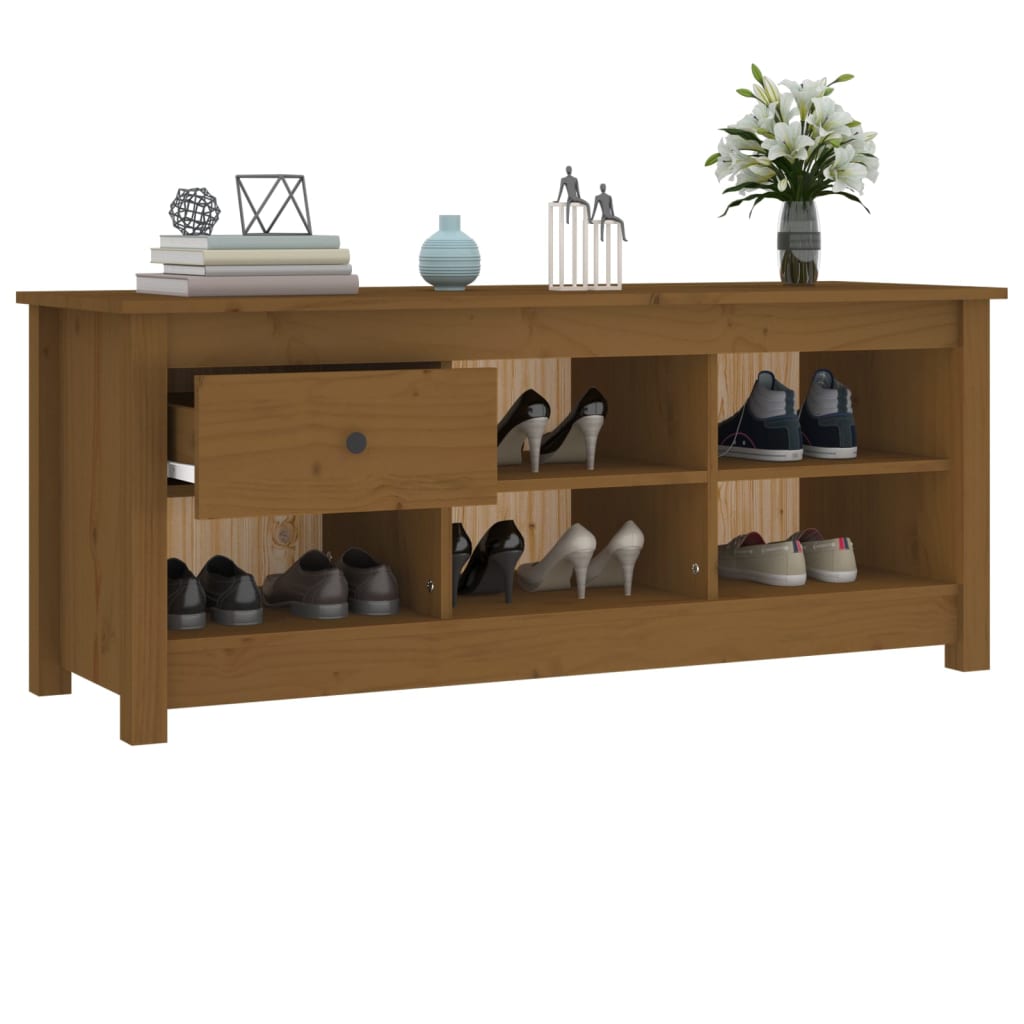 vidaXL Szafka na buty, miodowy brąz, 110x38x45,5 cm, drewno sosnowe
