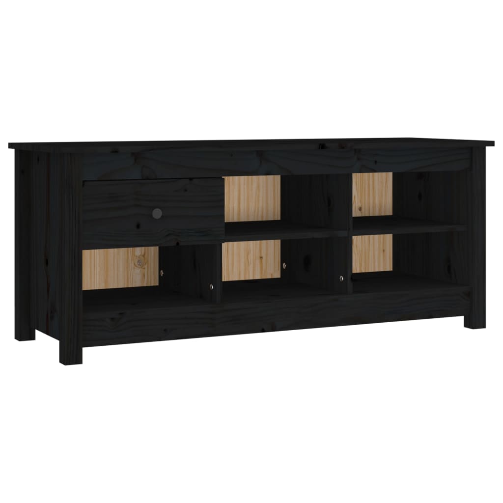 vidaXL Szafka na buty, czarna, 110x38x45,5 cm, lite drewno sosnowe