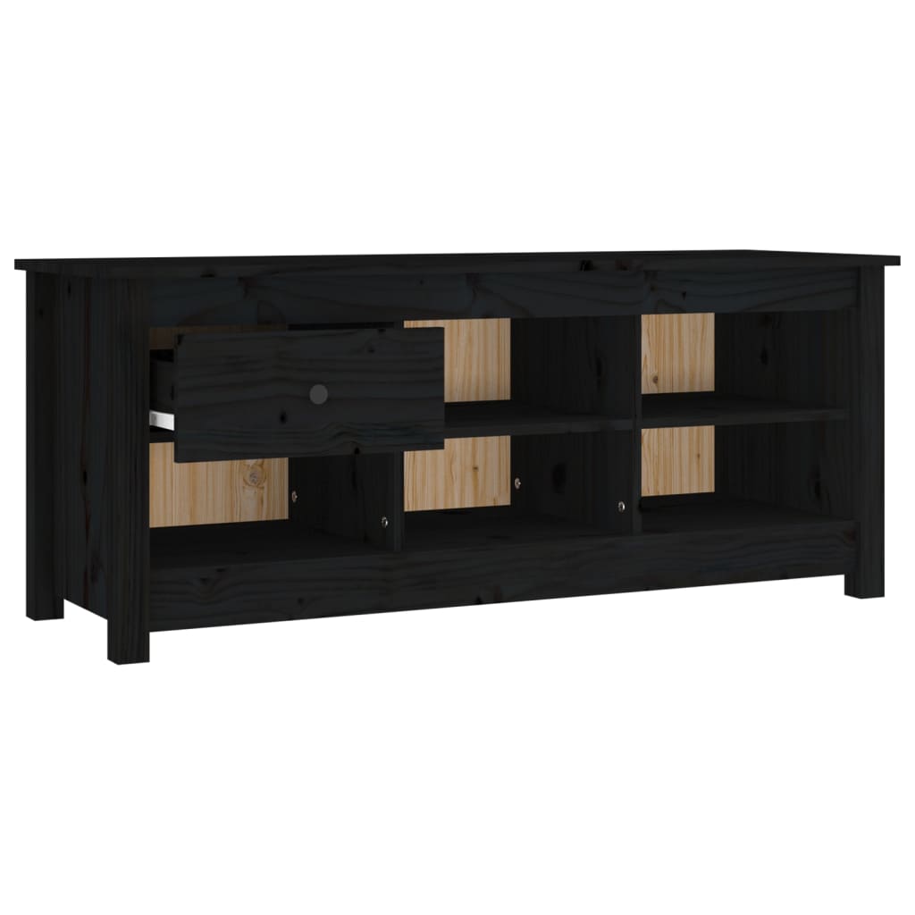 vidaXL Szafka na buty, czarna, 110x38x45,5 cm, lite drewno sosnowe