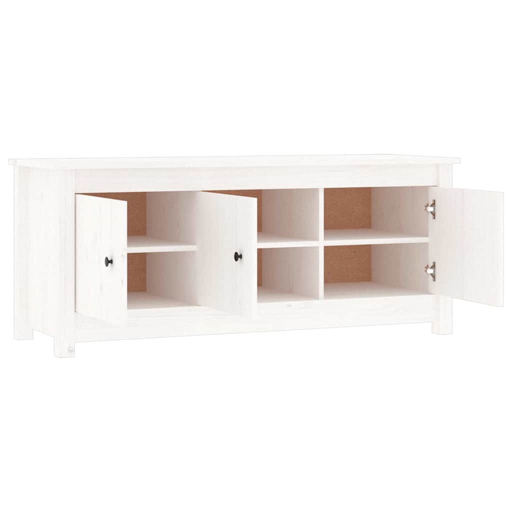 vidaXL Szafka na buty, biała, 110x38x45,5 cm, lite drewno sosnowe