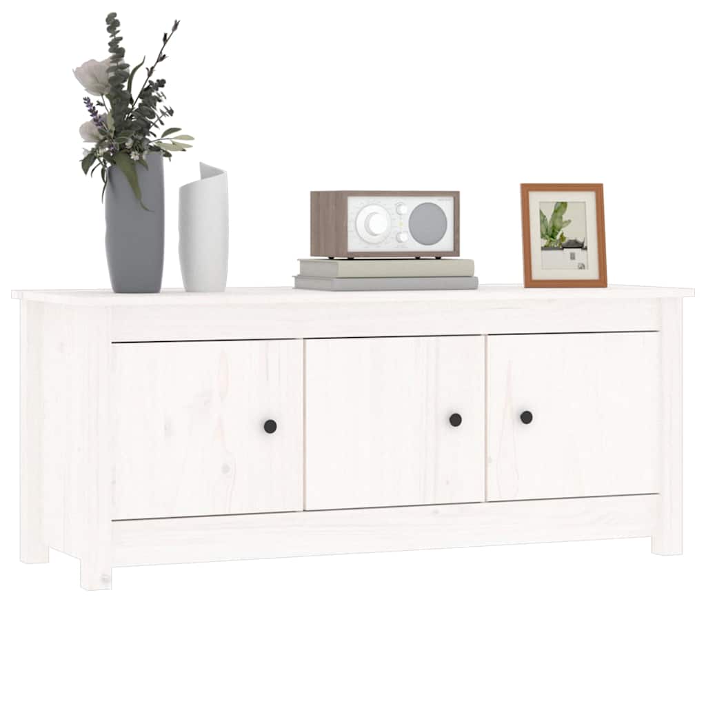 vidaXL Szafka na buty, biała, 110x38x45,5 cm, lite drewno sosnowe