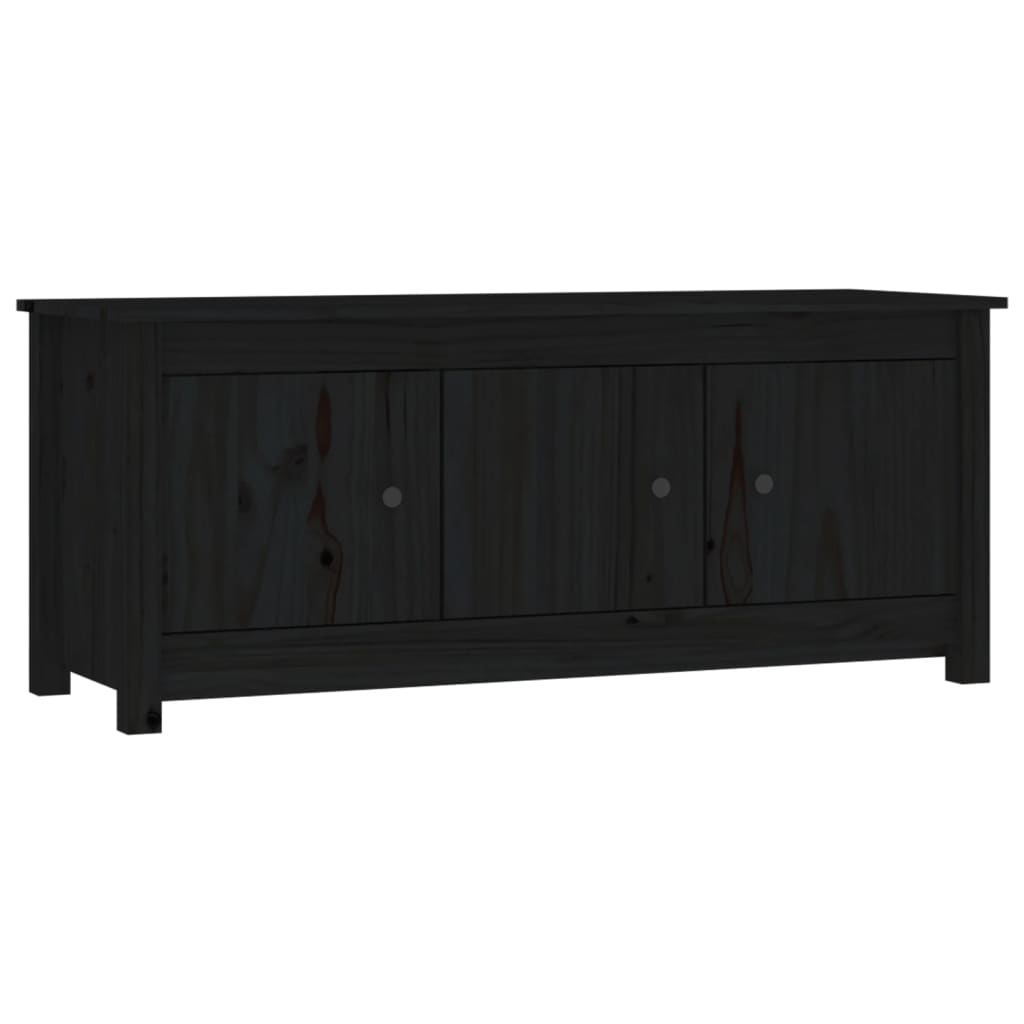 vidaXL Szafka na buty, czarna, 110x38x45,5 cm, lite drewno sosnowe