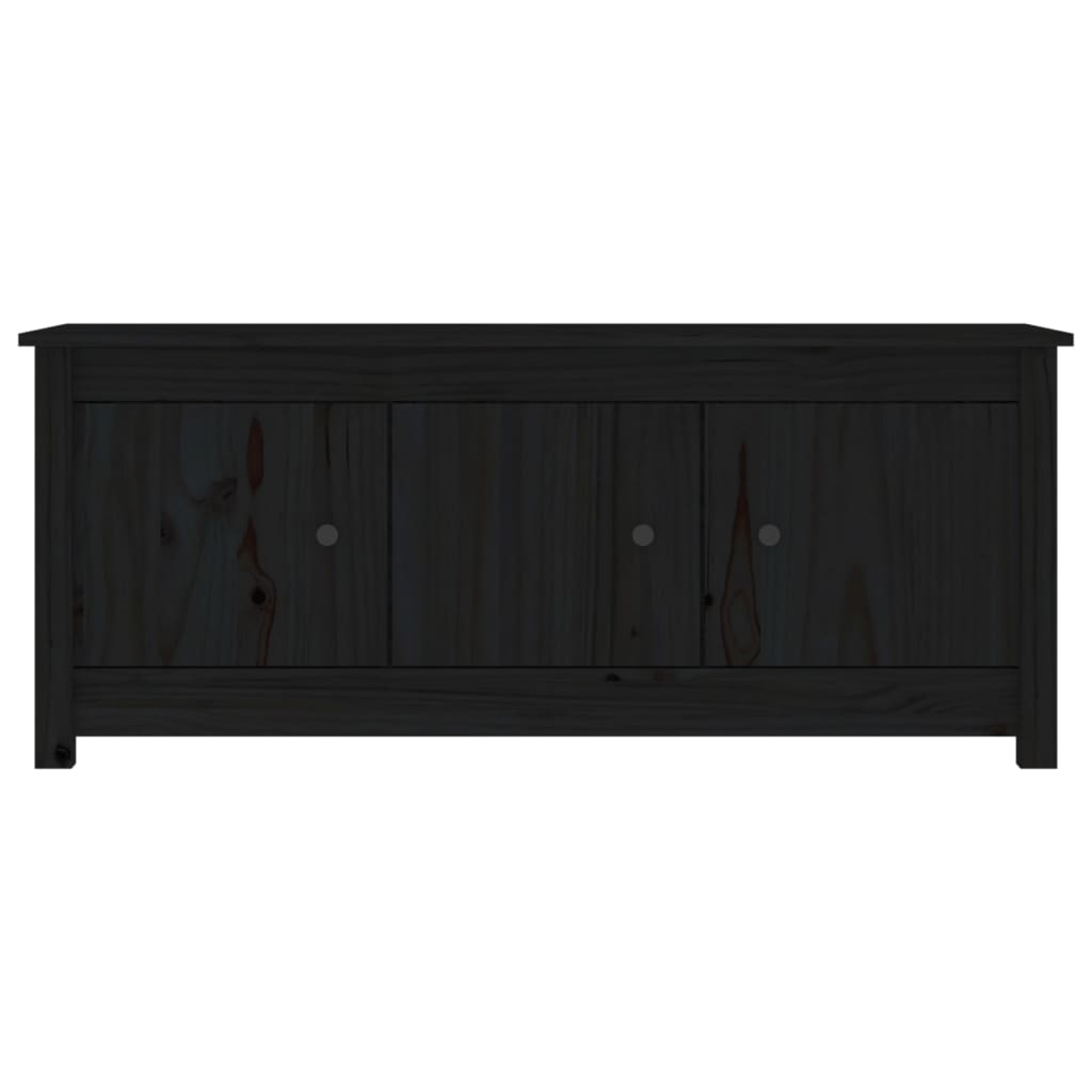 vidaXL Szafka na buty, czarna, 110x38x45,5 cm, lite drewno sosnowe