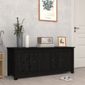 vidaXL Szafka na buty, czarna, 110x38x45,5 cm, lite drewno sosnowe