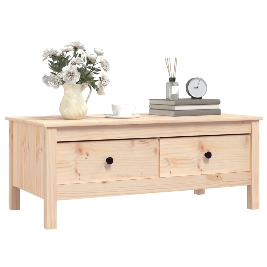 vidaXL Stolik kawowy, 100x50x40 cm, lite drewno sosnowe