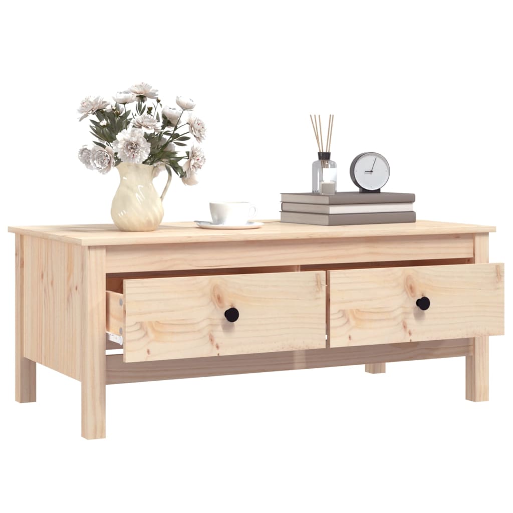 vidaXL Stolik kawowy, 100x50x40 cm, lite drewno sosnowe