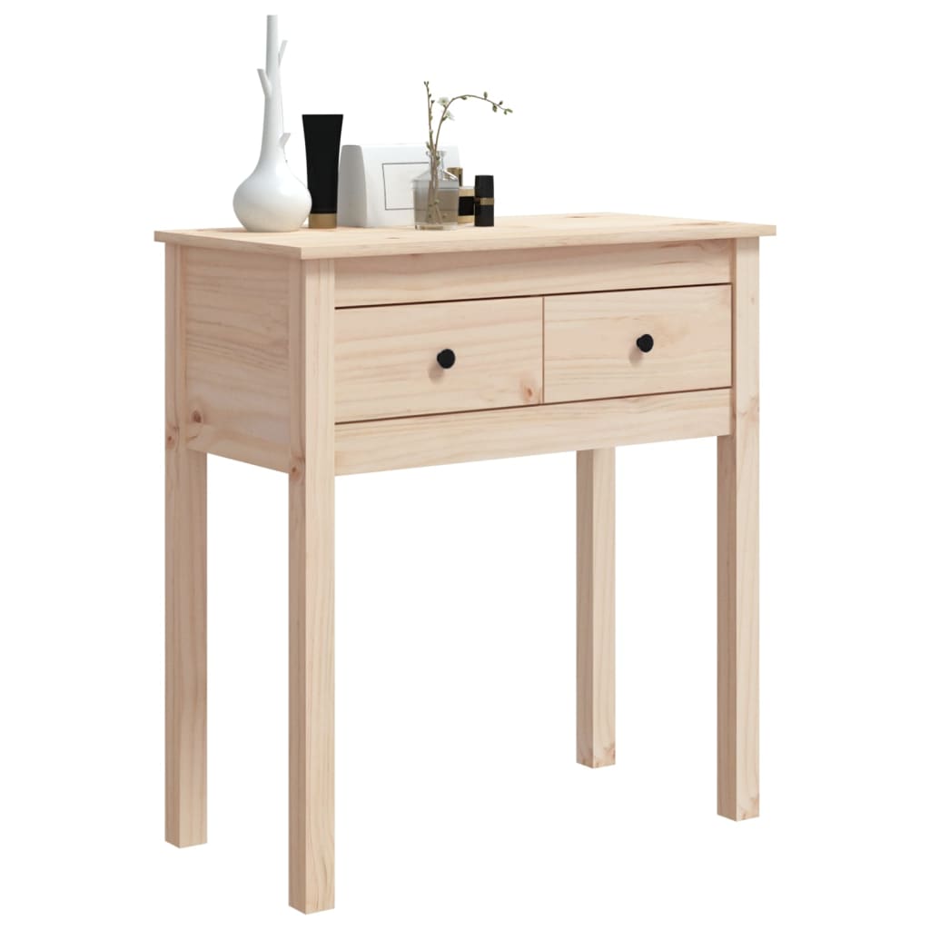 vidaXL Stolik konsolowy, 70x35x75 cm, lite drewno sosnowe