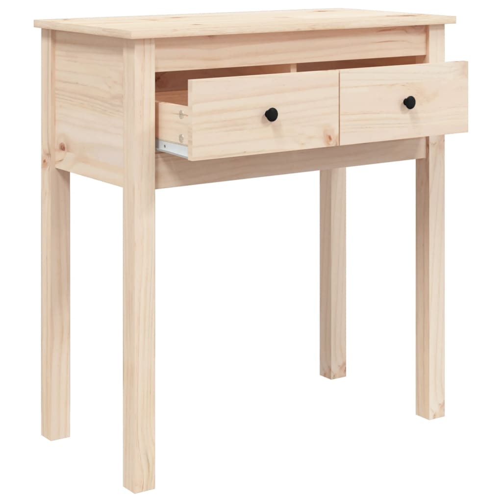vidaXL Stolik konsolowy, 70x35x75 cm, lite drewno sosnowe