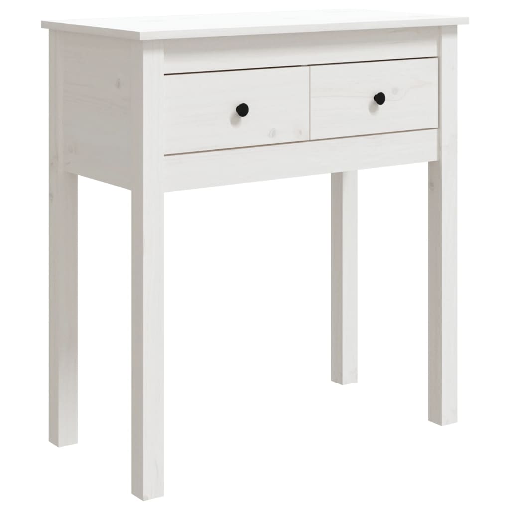 vidaXL Stolik konsolowy, biały, 70x35x75 cm, lite drewno sosnowe