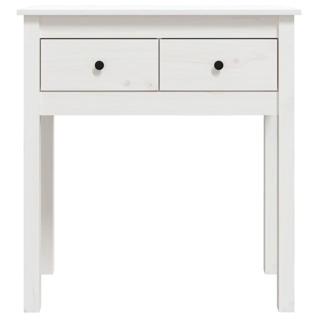 vidaXL Stolik konsolowy, biały, 70x35x75 cm, lite drewno sosnowe