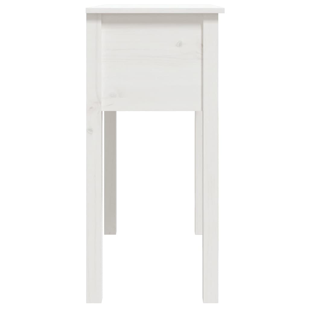 vidaXL Stolik konsolowy, biały, 70x35x75 cm, lite drewno sosnowe
