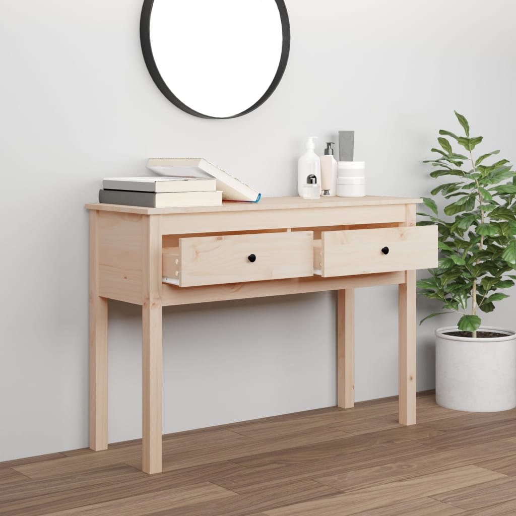 vidaXL Stolik konsolowy, 100x35x75 cm, lite drewno sosnowe
