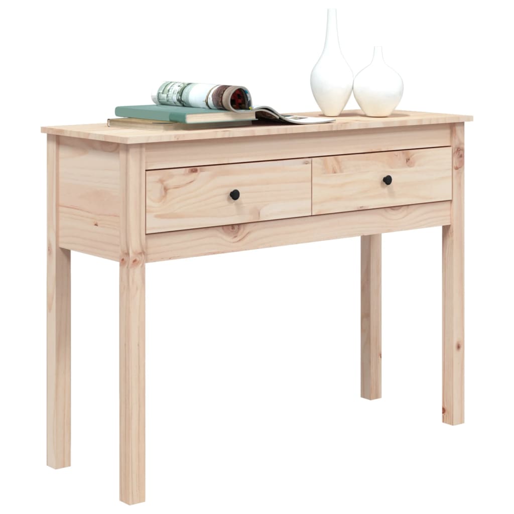 vidaXL Stolik konsolowy, 100x35x75 cm, lite drewno sosnowe