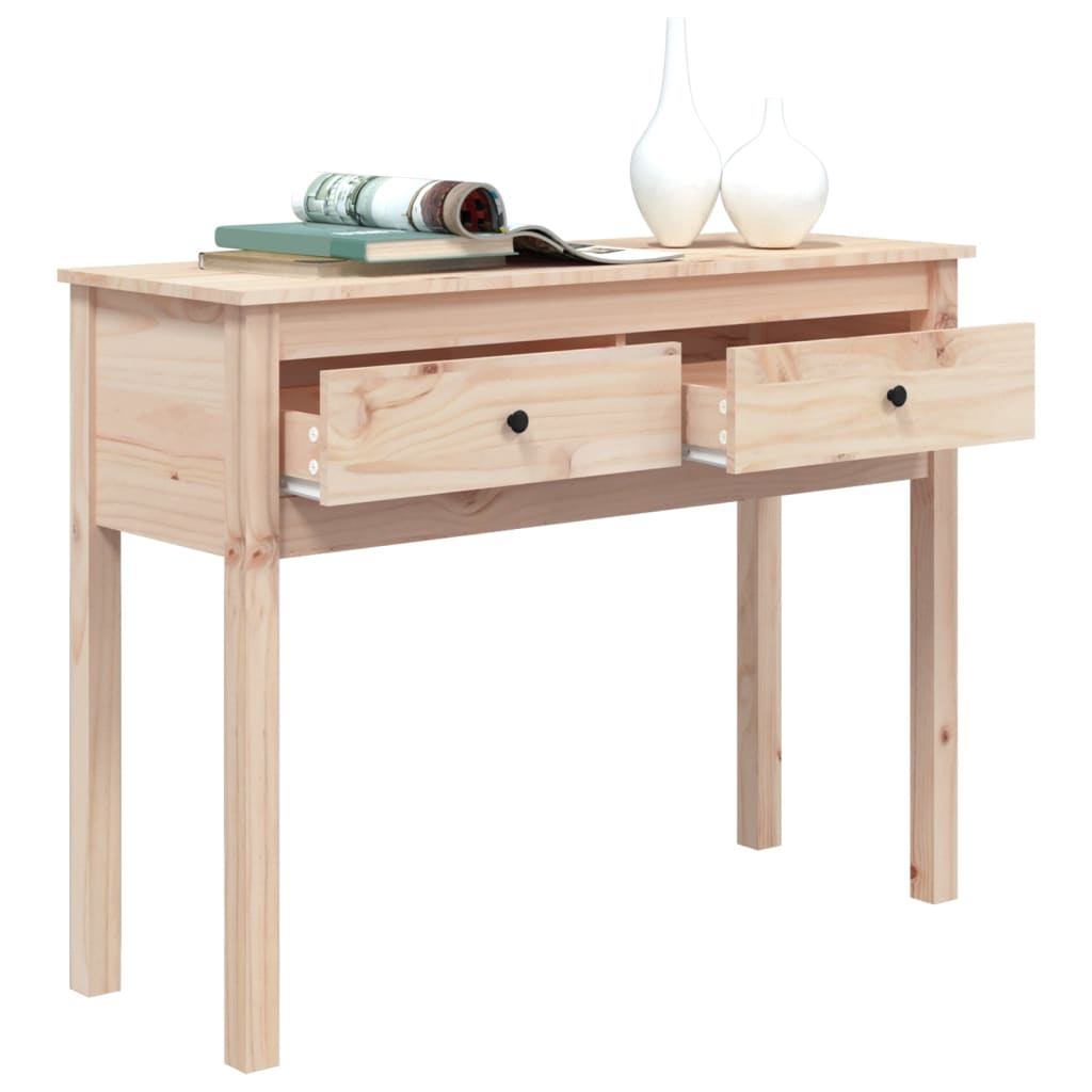 vidaXL Stolik konsolowy, 100x35x75 cm, lite drewno sosnowe