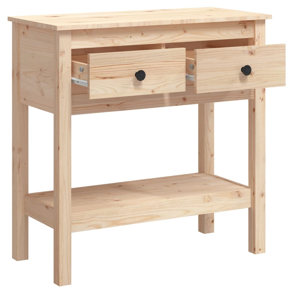 vidaXL Stolik konsolowy, 75x35x75 cm, lite drewno sosnowe
