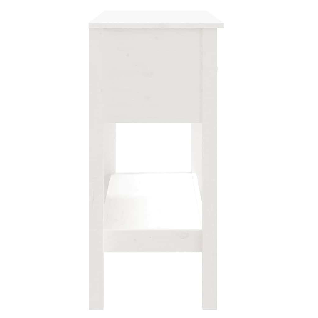 vidaXL Stolik konsolowy, biały, 75x35x75 cm, lite drewno sosnowe