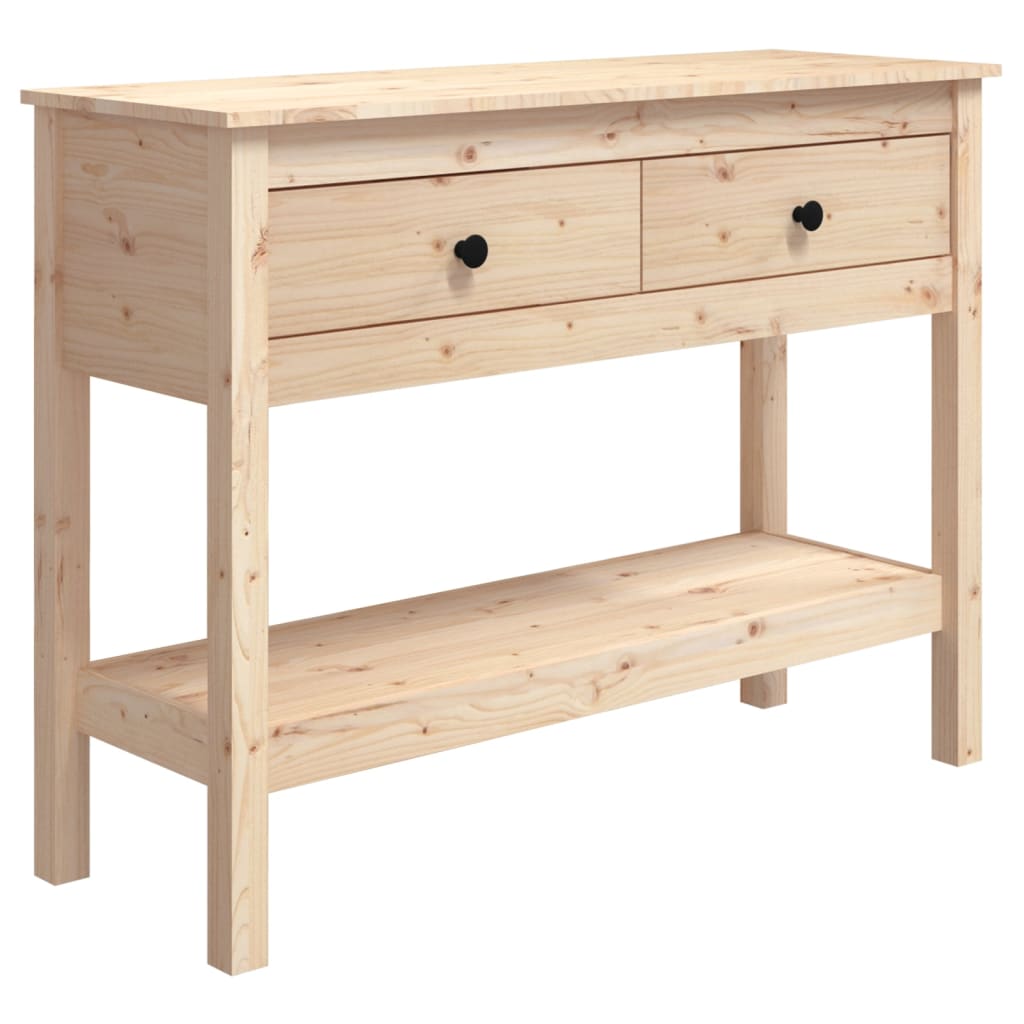 vidaXL Stolik konsolowy, 100x35x75 cm, lite drewno sosnowe