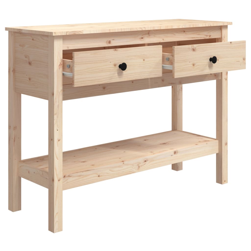 vidaXL Stolik konsolowy, 100x35x75 cm, lite drewno sosnowe
