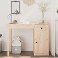 vidaXL Biurko, 100x50x75 cm, lite drewno sosnowe