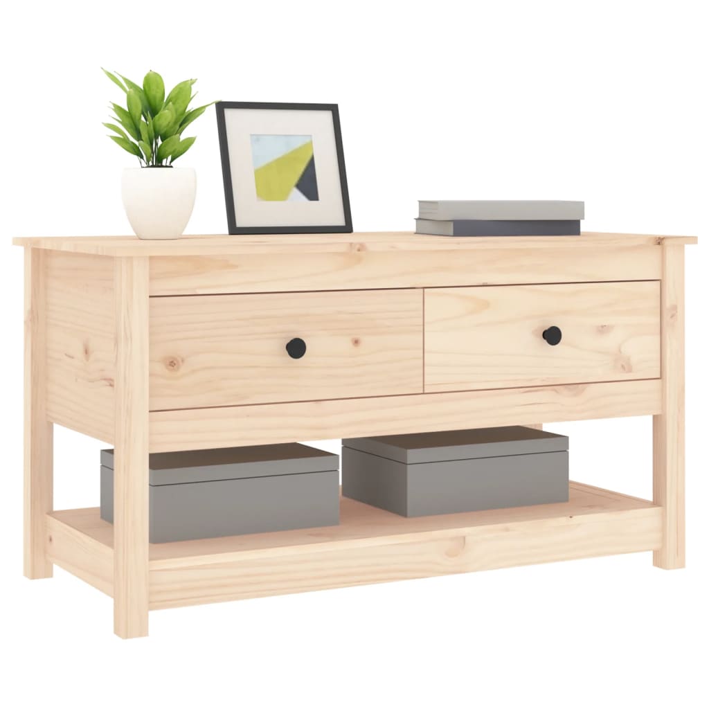 vidaXL Stolik kawowy, 102x49x55 cm, lite drewno sosnowe