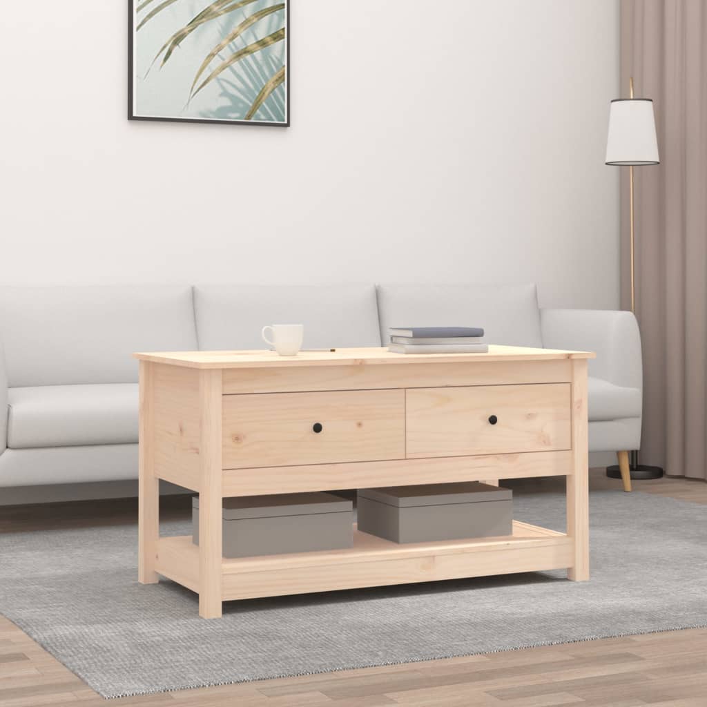 vidaXL Stolik kawowy, 102x49x55 cm, lite drewno sosnowe