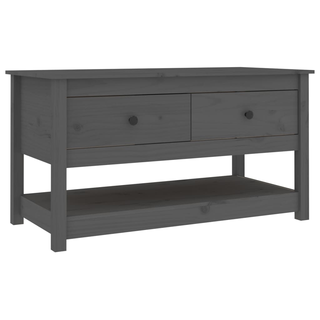 vidaXL Stolik kawowy, szary, 102x49x55 cm, lite drewno sosnowe