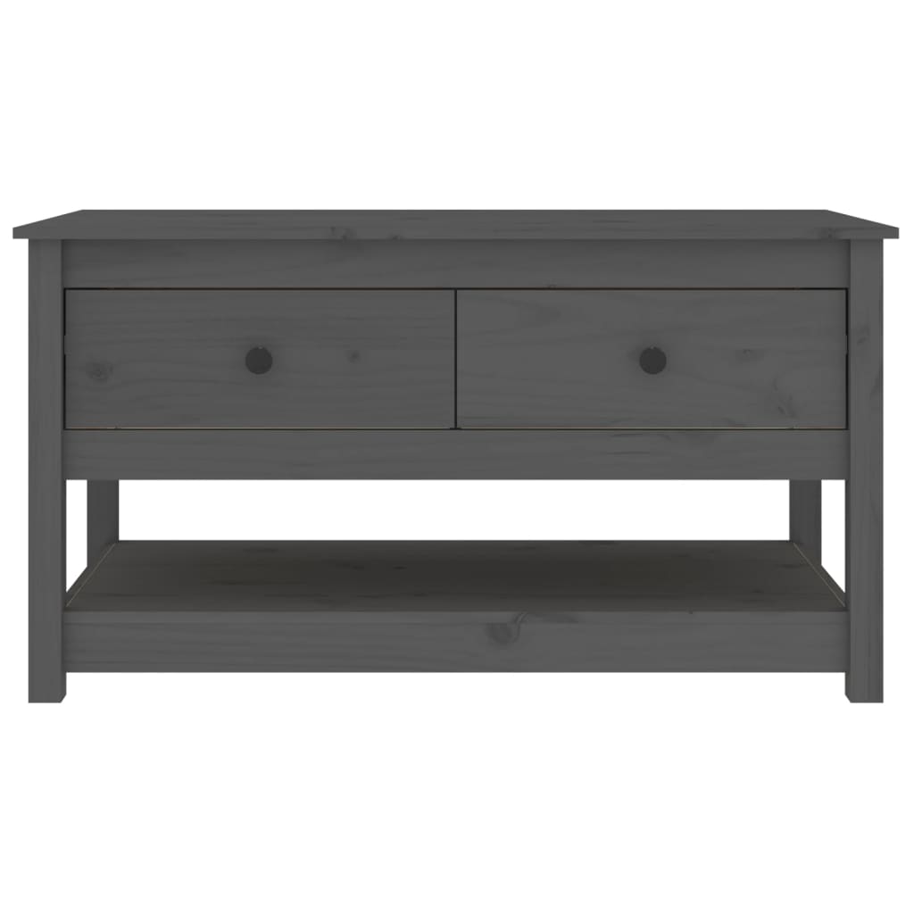 vidaXL Stolik kawowy, szary, 102x49x55 cm, lite drewno sosnowe