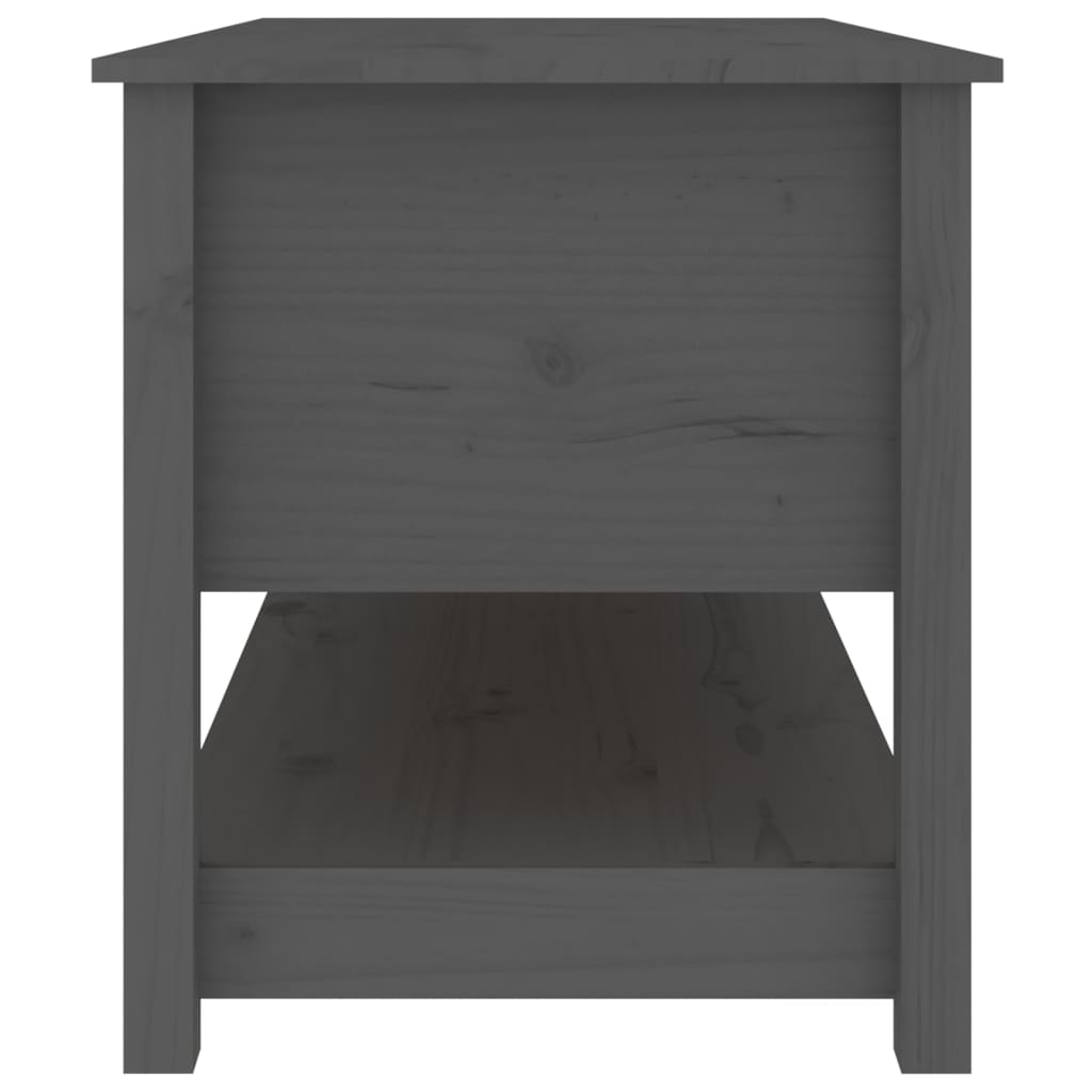 vidaXL Stolik kawowy, szary, 102x49x55 cm, lite drewno sosnowe