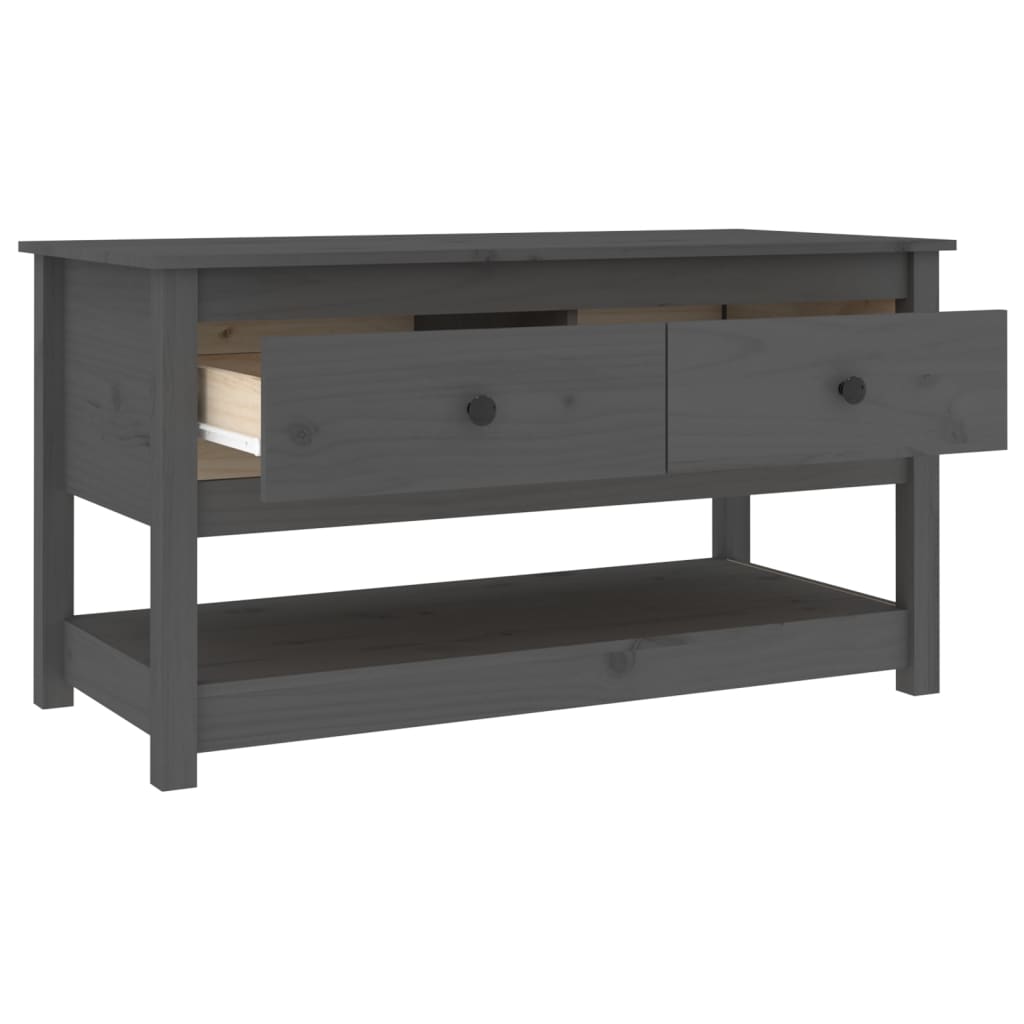 vidaXL Stolik kawowy, szary, 102x49x55 cm, lite drewno sosnowe
