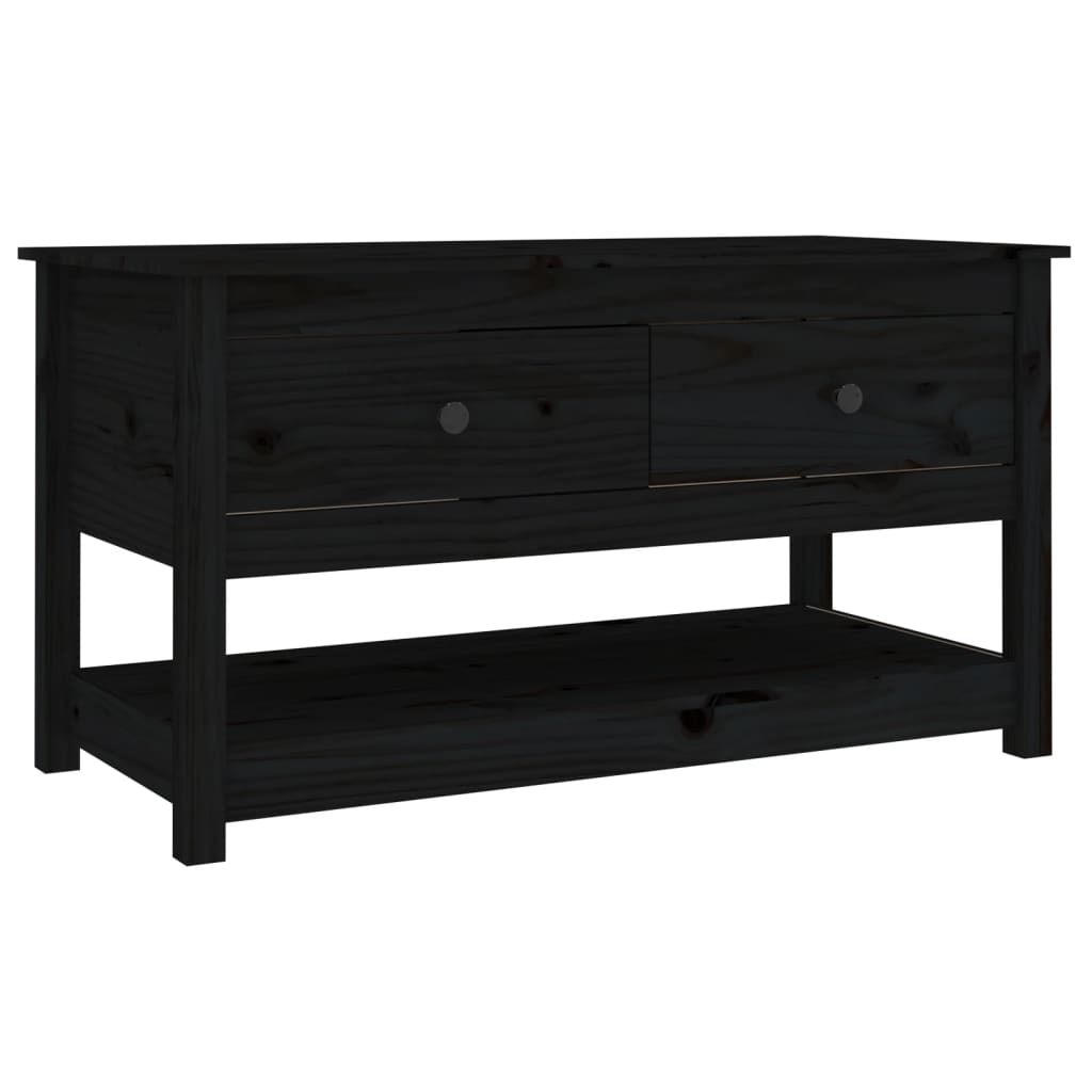 vidaXL Stolik kawowy, czarny, 102x49x55 cm, lite drewno sosnowe