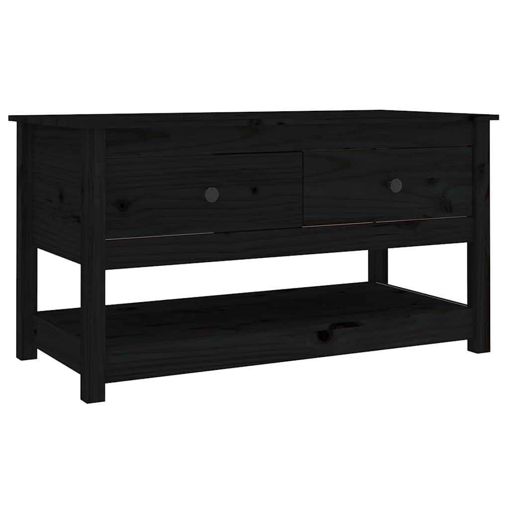 vidaXL Stolik kawowy, czarny, 102x49x55 cm, lite drewno sosnowe