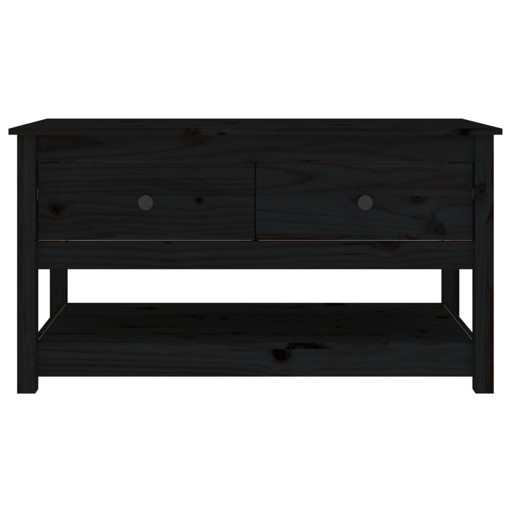 vidaXL Stolik kawowy, czarny, 102x49x55 cm, lite drewno sosnowe