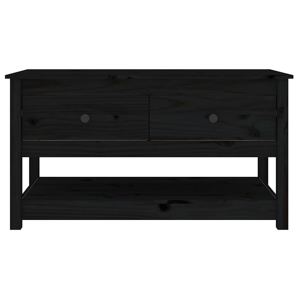 vidaXL Stolik kawowy, czarny, 102x49x55 cm, lite drewno sosnowe