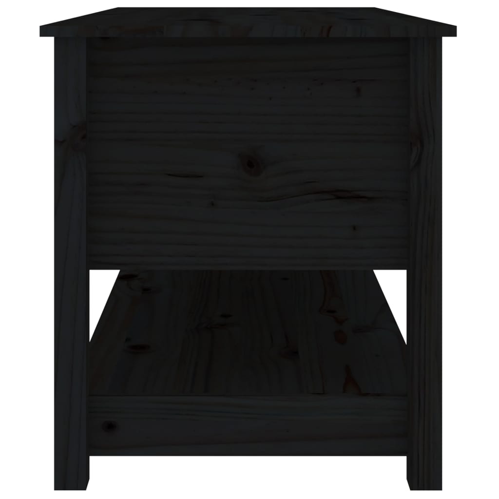 vidaXL Stolik kawowy, czarny, 102x49x55 cm, lite drewno sosnowe
