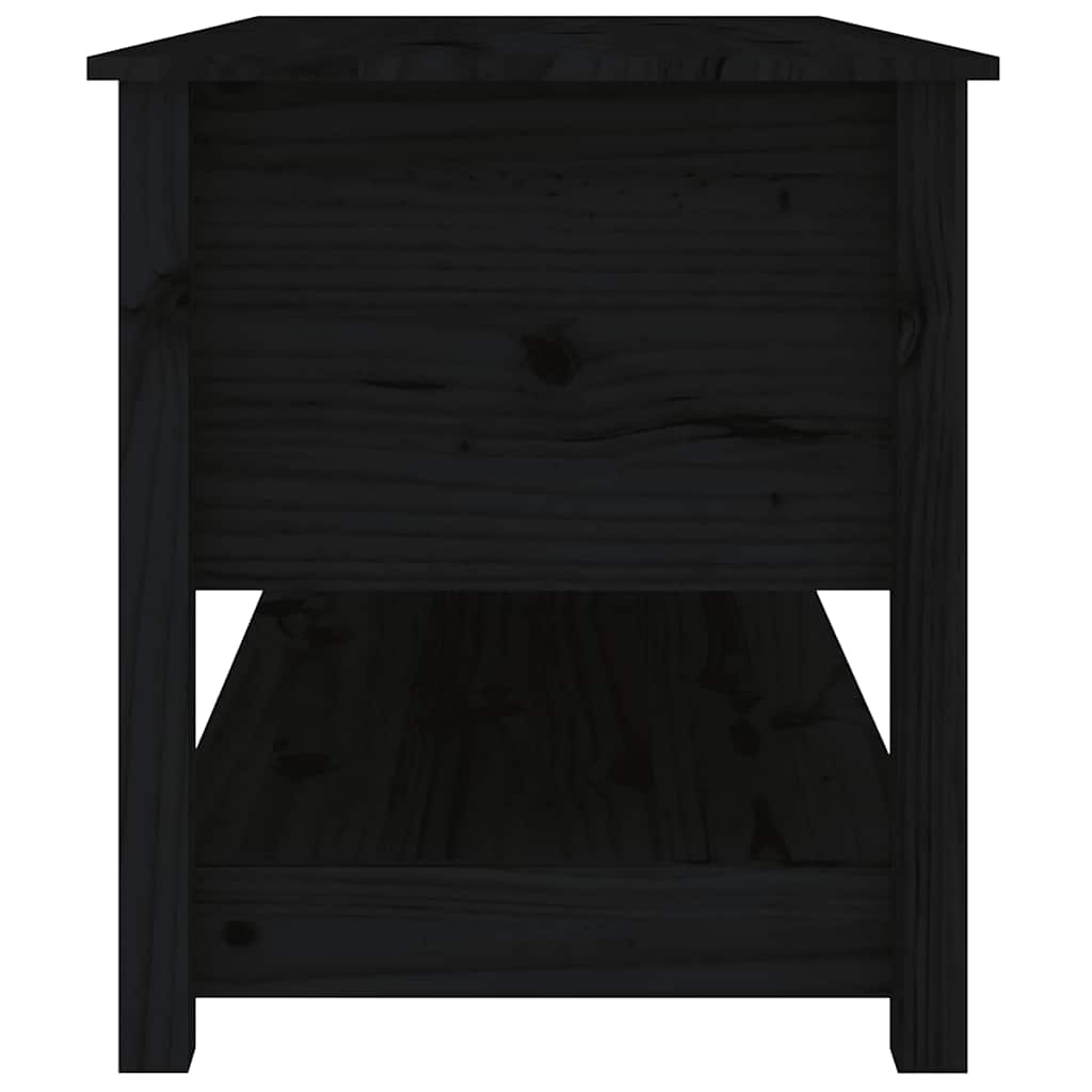 vidaXL Stolik kawowy, czarny, 102x49x55 cm, lite drewno sosnowe