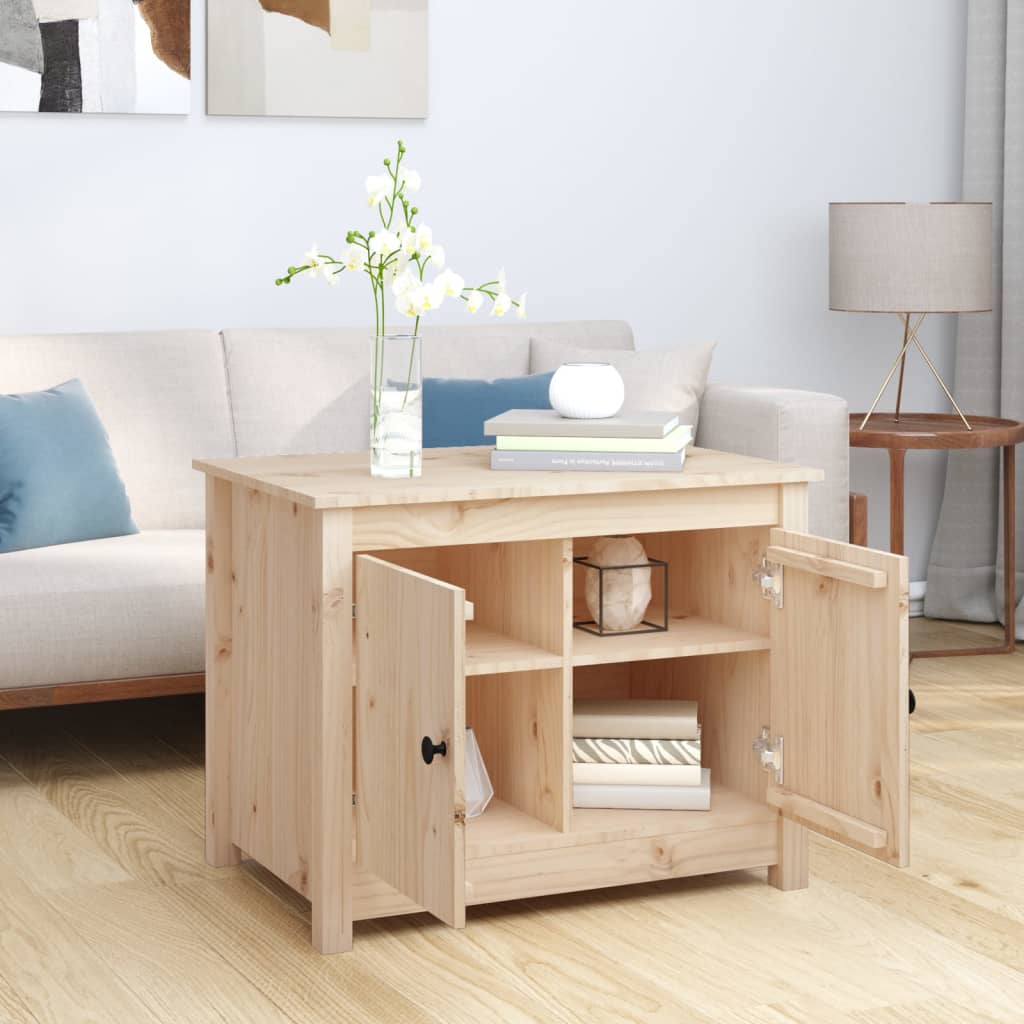 vidaXL Stolik kawowy, 71x49x55 cm, lite drewno sosnowe