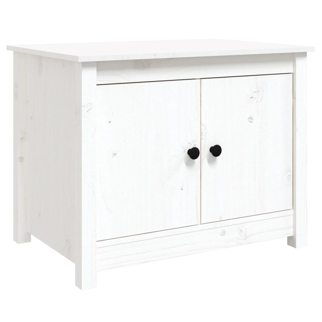 vidaXL Stolik kawowy, biały, 71x49x55 cm, lite drewno sosnowe