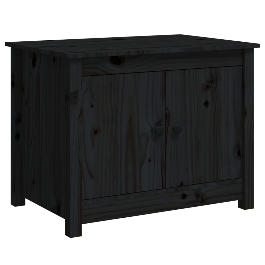 vidaXL Stolik kawowy, czarny, 71x49x55 cm, lite drewno sosnowe