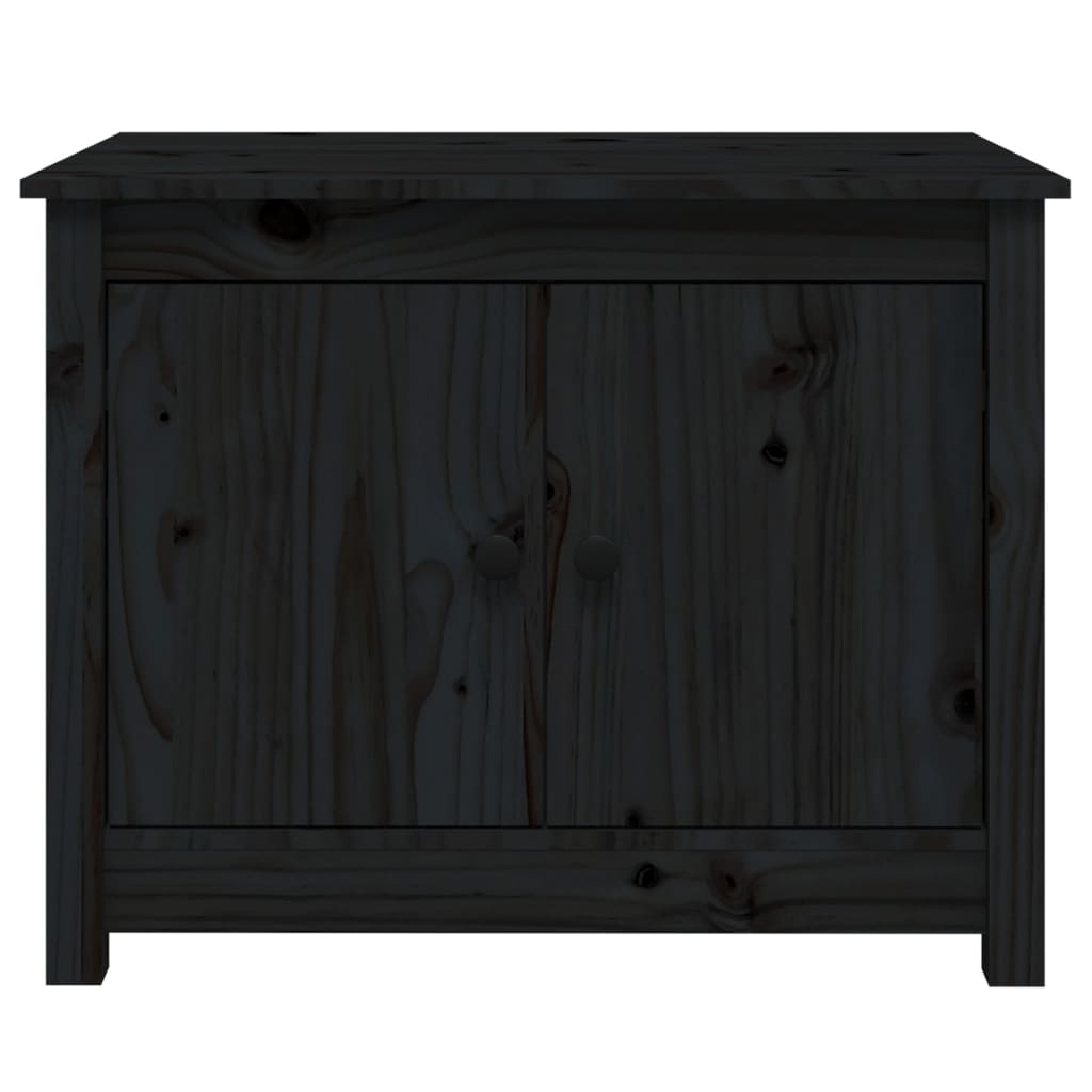vidaXL Stolik kawowy, czarny, 71x49x55 cm, lite drewno sosnowe