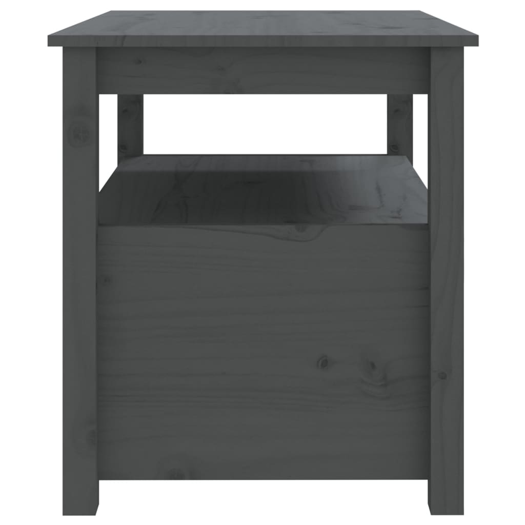 vidaXL Stolik kawowy, szary, 71x49x55 cm, lite drewno sosnowe