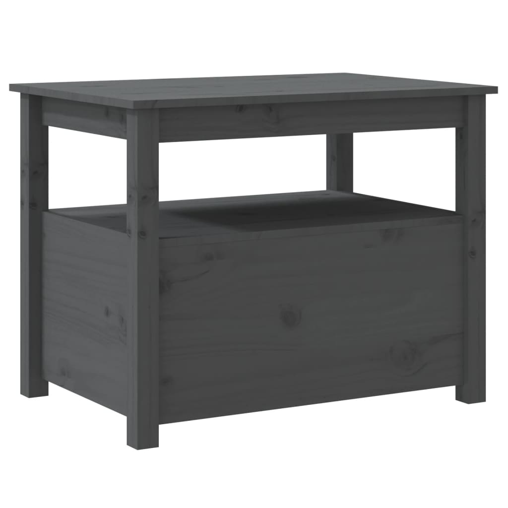 vidaXL Stolik kawowy, szary, 71x49x55 cm, lite drewno sosnowe