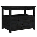 vidaXL Stolik kawowy, czarny, 71x49x55 cm, lite drewno sosnowe