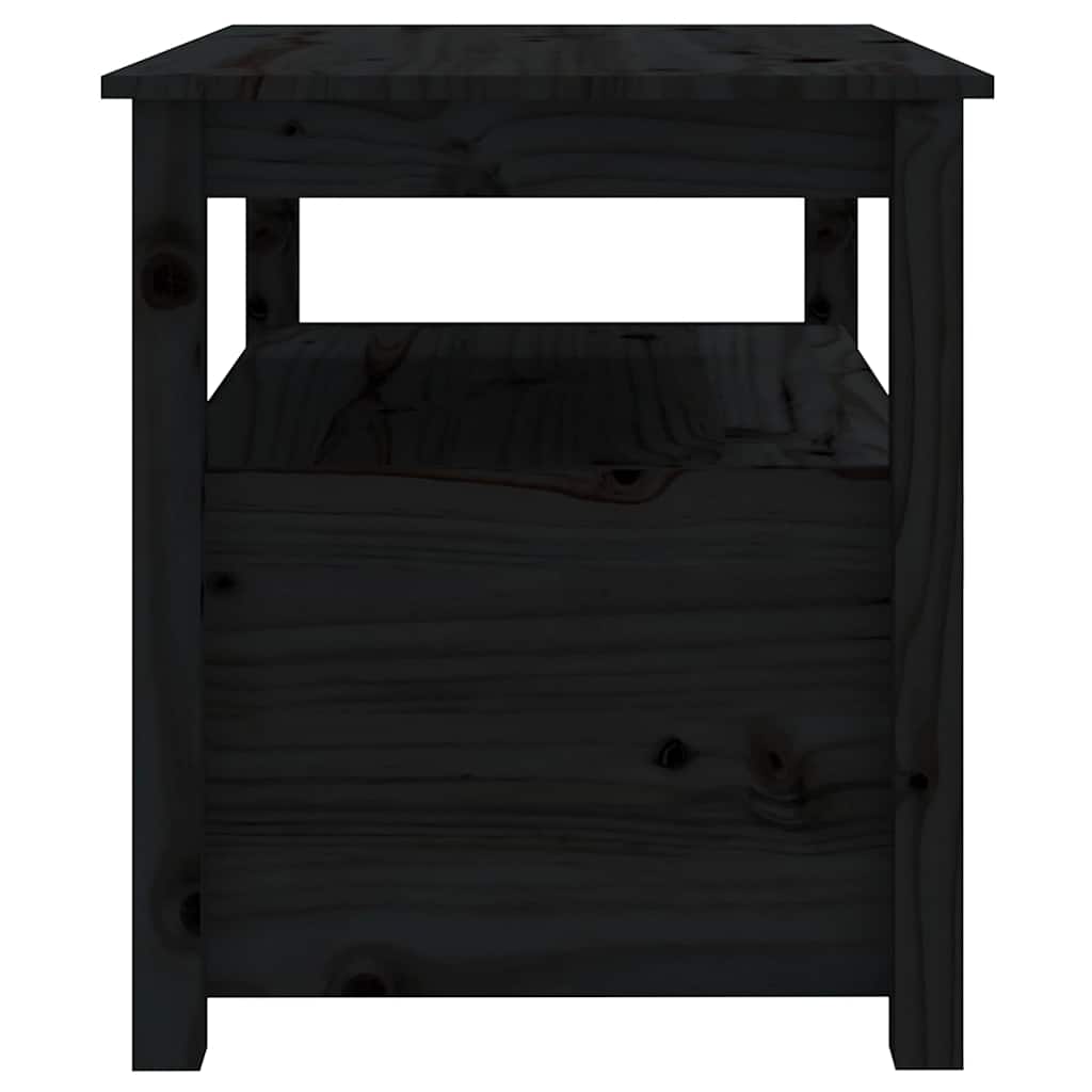 vidaXL Stolik kawowy, czarny, 71x49x55 cm, lite drewno sosnowe