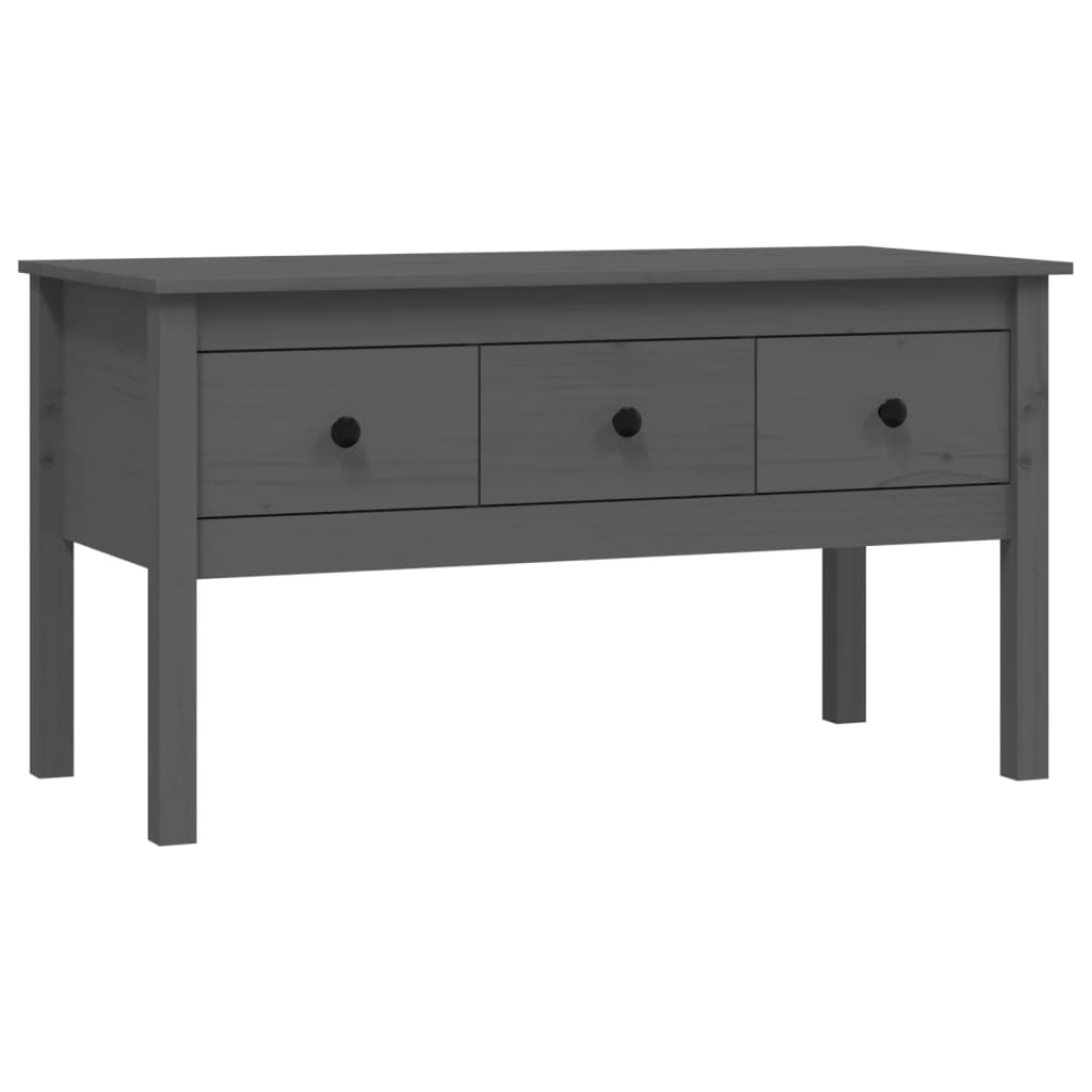 vidaXL Stolik kawowy, szary, 102x49x55 cm, lite drewno sosnowe