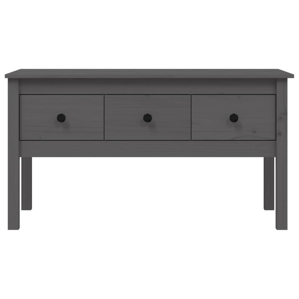 vidaXL Stolik kawowy, szary, 102x49x55 cm, lite drewno sosnowe