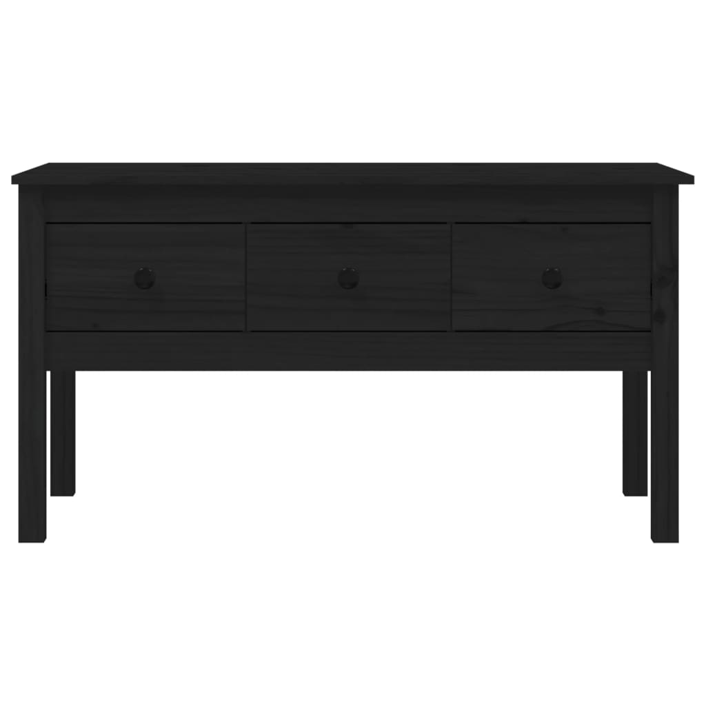 vidaXL Stolik kawowy, czarny, 102x49x55 cm, lite drewno sosnowe